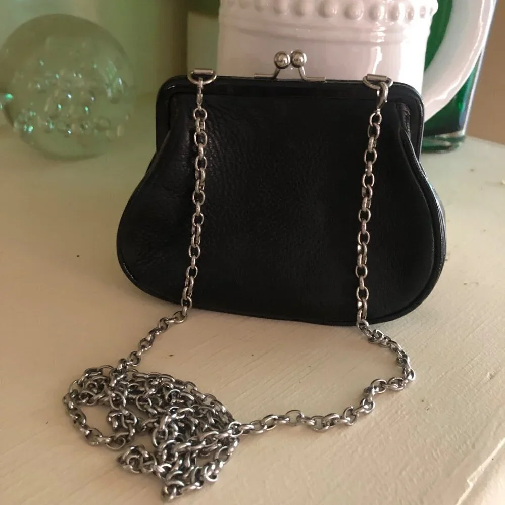 Brighton Cat Kisslock Coin Handbag Patent Small Leopard Print Purse - Picture 5 of 12